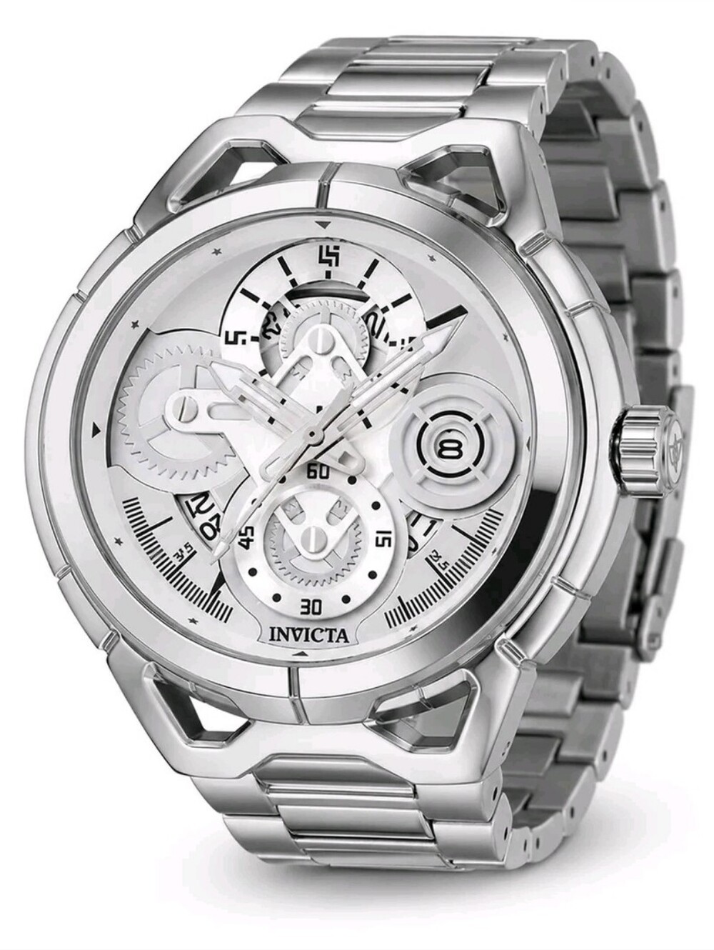 NEW 🏁 Invicta S1 Rally Men's 44mm Polished Silver Stainless Steel Watch 79011 - Picture 1 of 12